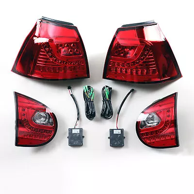 Red Fits 2006-2009 Volkswagen Golf GTI MK5 Tail Lights Brake Lamps Left+Right • $180.99