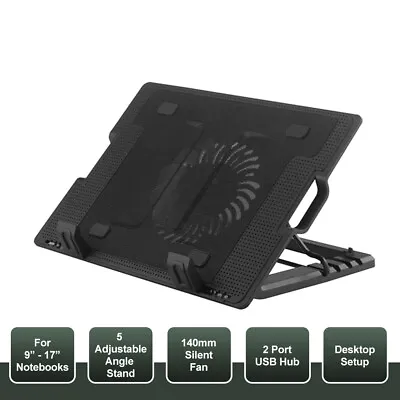 OZ For Laptop Notebook Cooler Cooling Stand USB Fan Pad With USB Hub • $18.49