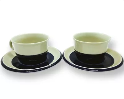 1961 Marianne Westman Rörstrand Blue Tea Cup & Saucer Set Of 2 • $13