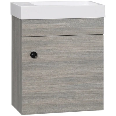 £59.89 • Buy Bathroom Vanity Unit With Basin, Wall Mounted Wash Stand, Grey