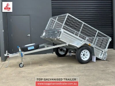 7x5 Single Axle Trailer With 600mm Cage 750kg ATM Galvanised Tipper Fully Welded • $2800