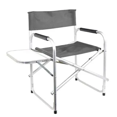 Camping Directors Chair Folding Alloy Strong Sturdy Caravan Motorhome Grey • £115.99