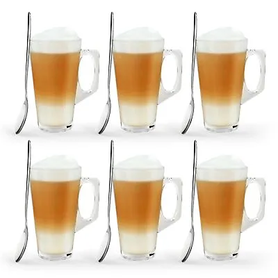 £8.79 • Buy 6 X Latte Coffee Glasses Cappuccino Lattes Tea Glass Cups Hot Drink Mugs