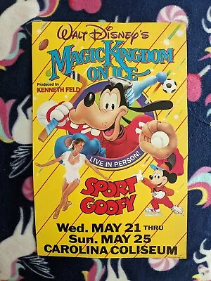 VINTAGE POSTER 1985 Walt Disney's Magic Kingdom On Ice Sport Goofy Carolina May • $29.92