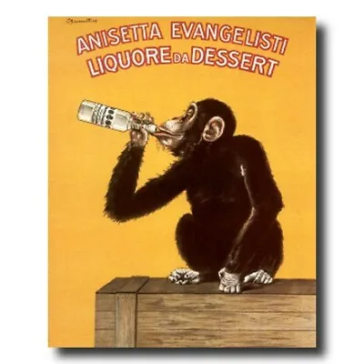 Monkey Liquor Drink Vintage Ad Wall Picture Art Print • $10.90