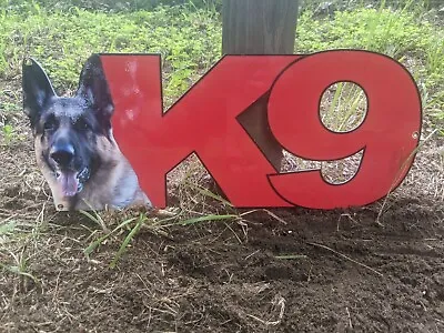 Large Vintage K-9 German Shepherd Porcelain Metal Police Drug Dog Sign 20  X 9  • $279