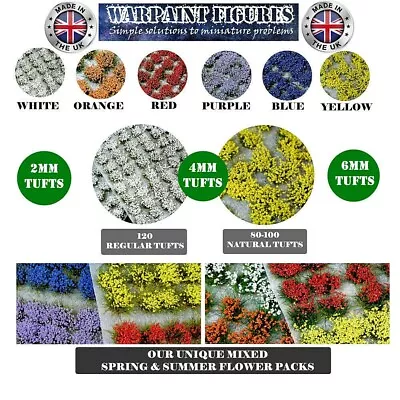 2-6mm Static Grass Tufts Flowers - Self Adhesive Models|Scenery|Wargames|Bases • £4.95