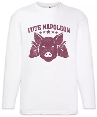 Vote Napoleon Men Long Sleeve T-Shirt Animal Animals Pig Farm Symbol Sign Logo • £27.54