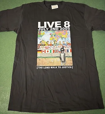 Vintage Y2K 2005 Live Aid Live 8 Concert T-Shirt Single Stitch USA • Men’s Large • $44.99