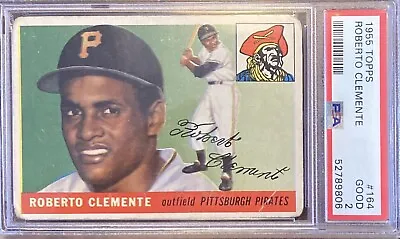 1955 Topps #164 Roberto Clemente Rookie Card RC PSA 2 • $1455.55