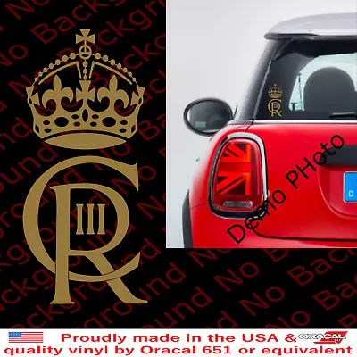 King Charles III CR Monogram Crown Royal UK United Kingdom Vinyl Decal UK004 • $2.50