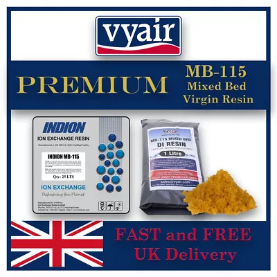£44.99 • Buy Vyair MB 115 Virgin Mixed Bed DI Resin - 2L / 5L / 10L / 25L 