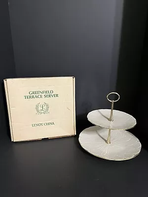 Lenox Greenfeild Terrance 2 Tiered Server Trimmed In Gold In Box • $45