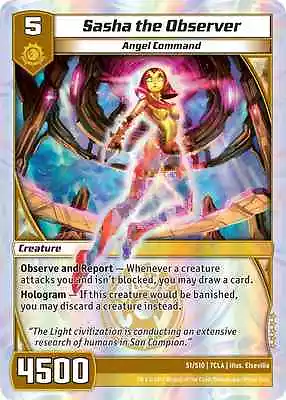 Kaijudo X1 SASHA THE OBSERVER Super Rare S1/S10 7CLA - Clash Of The DUEL MASTERS • $2