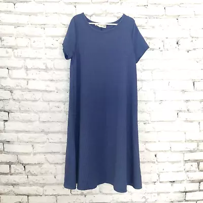 Forever Rose Couture Dress Womens Medium Blue Stretchy Ribbed T-Shirt Mini Dress • $20