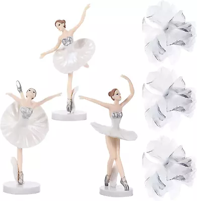 Amosfun 6pcs Ballerina Girl Ballet Dancer Statue Figurines Ornaments Cake Party • £12.89