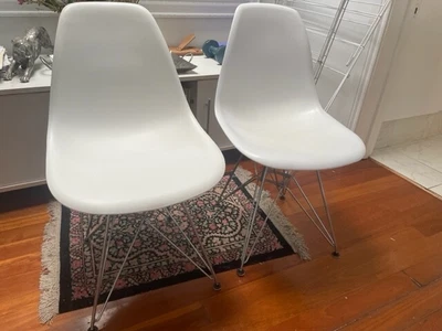 $120 • Buy White And Chrome Dining Chairs Excellent Condition