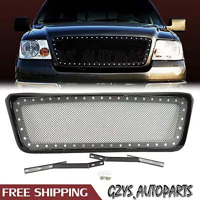 Front Upper Bumper Grill For 2004-2007 2008 Ford F-150 Gloss Black Mesh Grille • $79.49