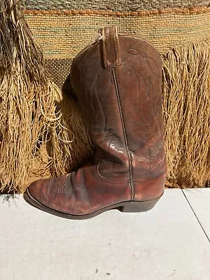 Tony Lama Men's Brown Leather Cowboy Boots  Sz 11d • $44.99