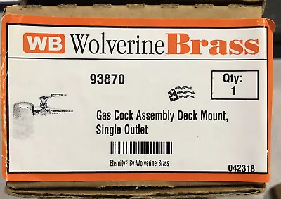 WOLVERINE BRASS Laboratory Gas Ball Valve Deck Mount Gas Cock Single Outlet • $49.95