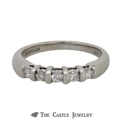 .20cttw Five Diamond Wedding Band In 14k White Gold • $445