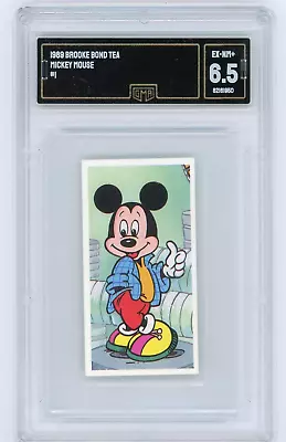 MICKEY MOUSE  1989 Brooke Bond Tea Card #1 DISNEY GMA 6.5 EX-NM+ • £24.13