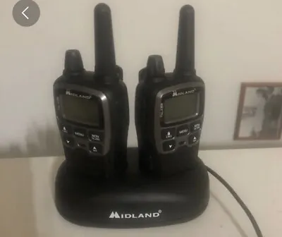 Midland X-Talker T70 2 Way Walkie Talkie With Base Charger And Holder • $49