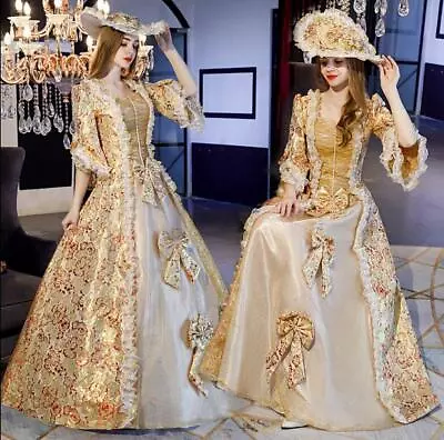 Victorian Medieval Renaissance Costume Dress Marie Antoinette Theater Gown A66 • $139.11