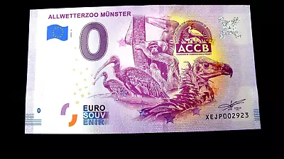 Zoo MÜnster 0 Euro Vulture Bird Souvenir Banknote Bill Vulture Bird • £5.06