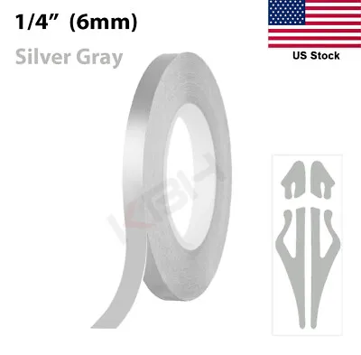 SILVER GRAY Roll Vinyl Pinstriping Pin Stripe Car Motorcycle Tape Decal Stickers • $7.95