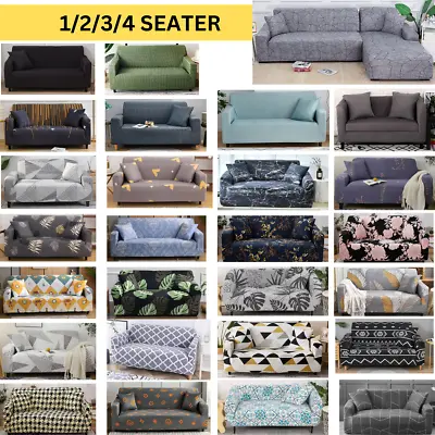 Sofa Cover 1 2 3 4 Seater High Stretch Lounge Slipcover Protector Couch • $14.50