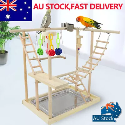 Bird Parrot Playground Birdcage Playstand Play Gym Parakeet Playpen Ladder ToyAU • $89.69