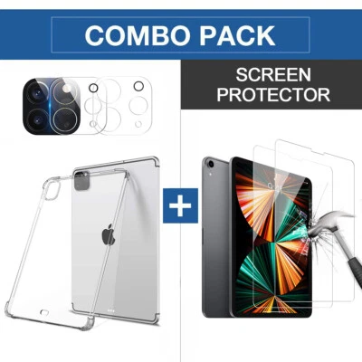 $42.99 • Buy For Apple IPad Pro 11  12.9  2022-2020 Case Tempered Glass Screen Lens Protector