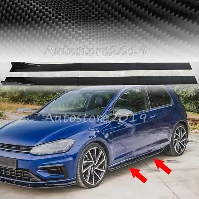 Carbon Fiber Car Side Skirt Rocker Panel Lip For VW For Golf MK6 MK7 GTI Jetta • $62.95