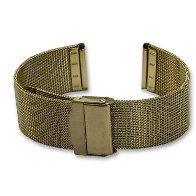 Gold Plated Fine Mesh Watch Bracelet Milanese Sliding Buckle Strap UK Skagen • $17.62