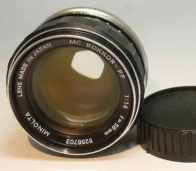 Minolta  58mm F1.4 Lens Manual Focus MC Rokkor-PF  W/ Fungus AS IS PARTS • $53.95