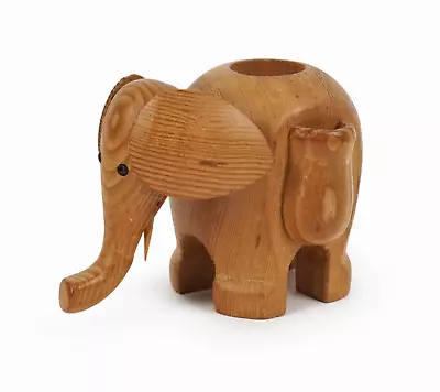 Elephant Teak Wood Figurine Mid Century Toothpick Holder Wooden Kay Bojesen Styl • $75