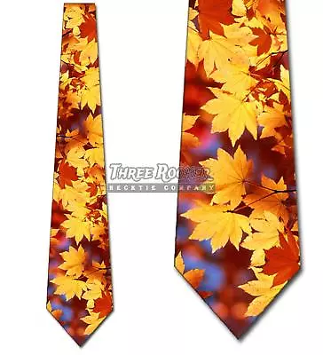 Autumn Falling Leaves Thanksgiving Mens Tie Brand New • $18.75