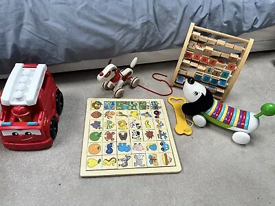 £5.50 • Buy Toy Bundle Letter & No. Flip & Puzzle Interactive And Pull Along Dogs & Truck