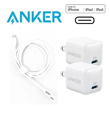 Anker 20W USB-C Fast Wall Charger And Cable Combo For IPhone 13 14 15 Pro • $14.99