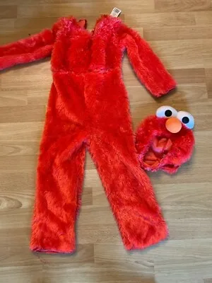 Elmo Costume Toddler M 3T-4T Sesame Street Red Furry Soft 2 PIECES  CUTE!! • $16.99