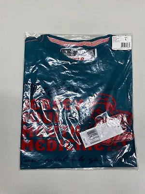 Marc Ecko Cut & Sew Rutgers Uni Foul Mouth Tee T-Shirt Teal Size Large (L) • $70