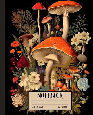 Vintage Aesthetic Mushroom Notebook Journal 120 College Ruled Pages • $8.25