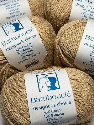 Lot Of 5 Bamboucle  Custard  #30 45%Cotton 30%Bamboo 17%Linen 8%Nylon 87yds. • $14.75