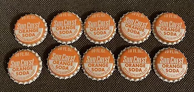 Sun Crest Orange Soda Bottle Caps Vintage Cork Lined Lot Of 10 NOS • $8.95