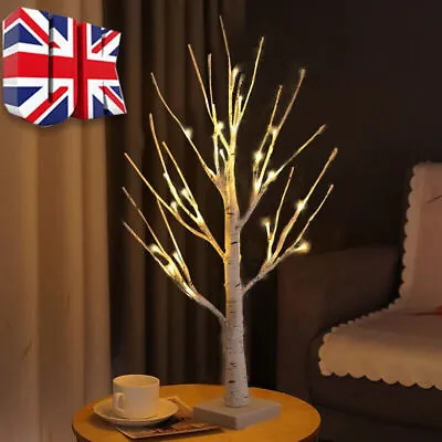 £9.29 • Buy LED Twig Birch Table Tree Light Up Christmas Branch Lights Desktop Dinner Lamps