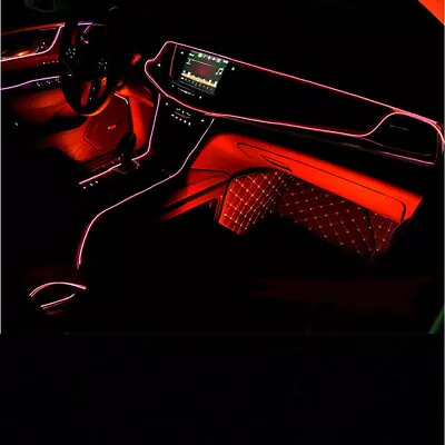 2M Red LED Car Interior Decor Atmosphere Wire Strip Lamp Light Kit Accessories • $14.70