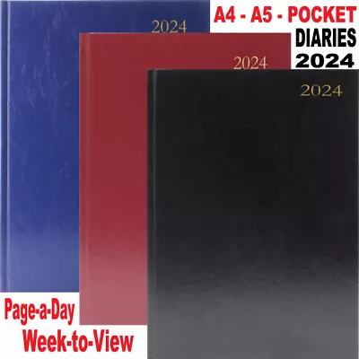 Diaries 2024 A4/A5 Diary Page A Day Week To View Or Slim Casebound Desk Diary • £5.45