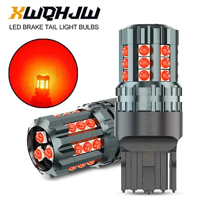 XWQHJW 7443 Red LED Brake Tail Parking Stop Light Bulbs 7440 7444 Super Bright • $22.01
