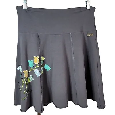 Matilda Jane Pull On A-line Skirt Gray Medium Fish Applique House Of Clouds Desi • $23.12
